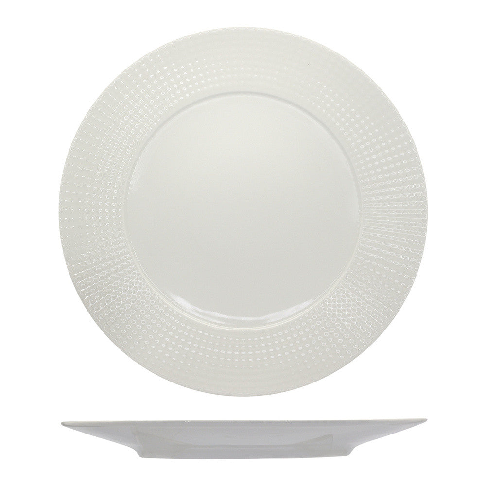 21.5 cm - Ariane Point Plato de Fruta con Borde En Porcelana - Set 12 Piezas