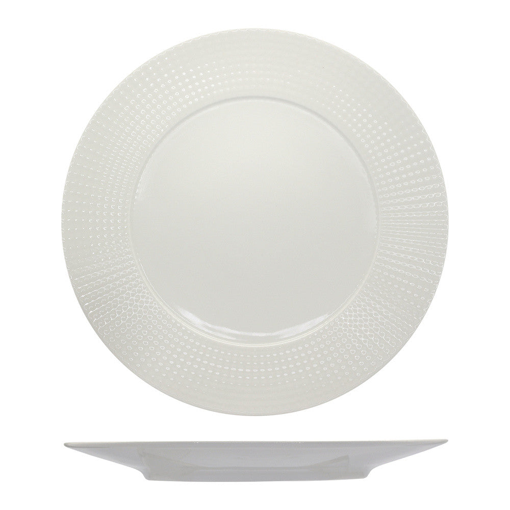 31 cm - Ariane Point Plato llano con borde en porcelana - Set 6 piezas