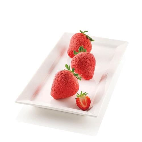 6 Mulden - Silikomart Fragola & Panna 6 Realistische Fruchtgebäckform aus Silikon