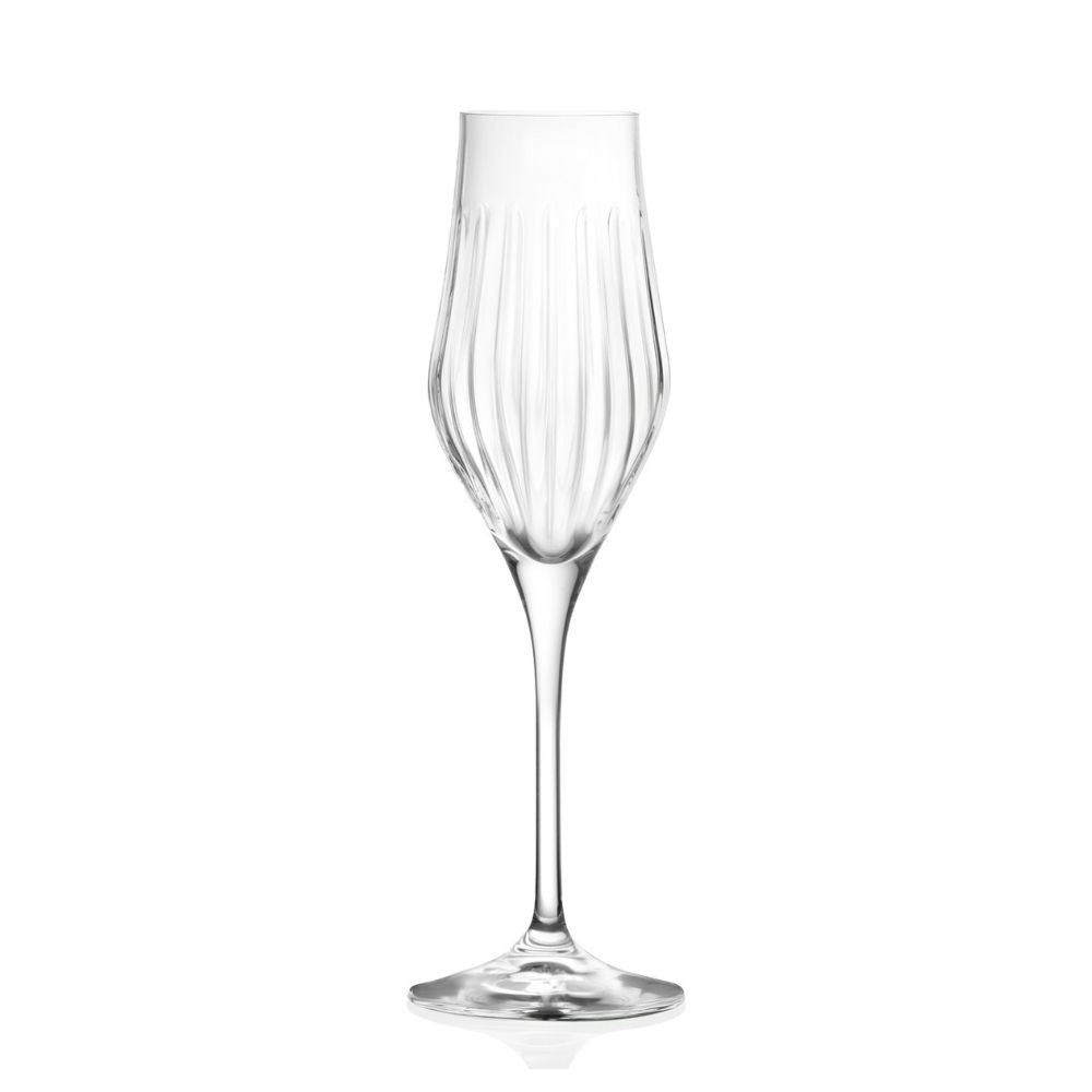 23 cl - RCR Cristalleria Italiana Timeless Flute Glass Set 6 Pcs