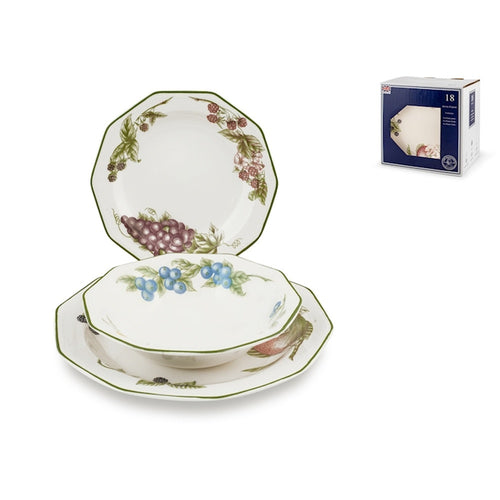 Churchill Victorian Orchard James Sadler & Sons Geschirrset aus Terrakotta - Set mit 18 Stück