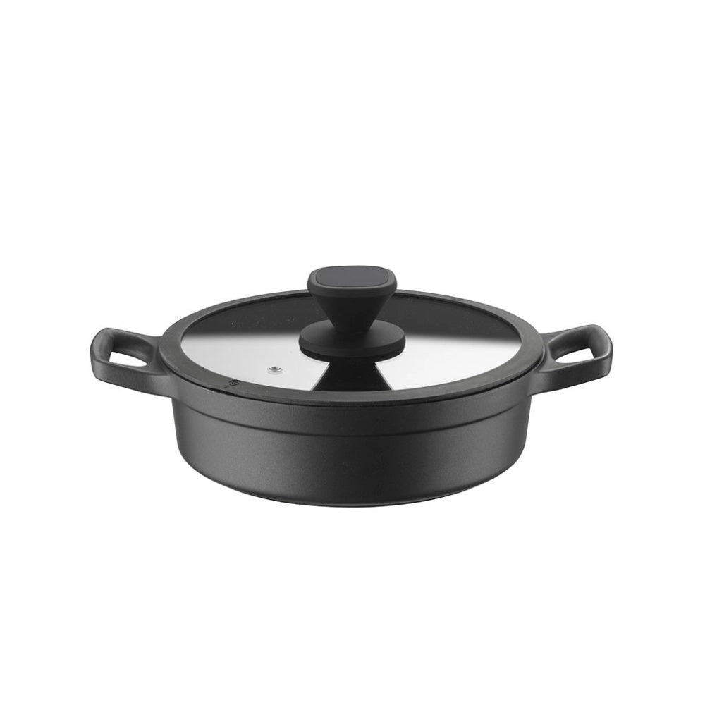 Pintinox Pro cocotte basse avec couvercle en aluminium antiadhésif