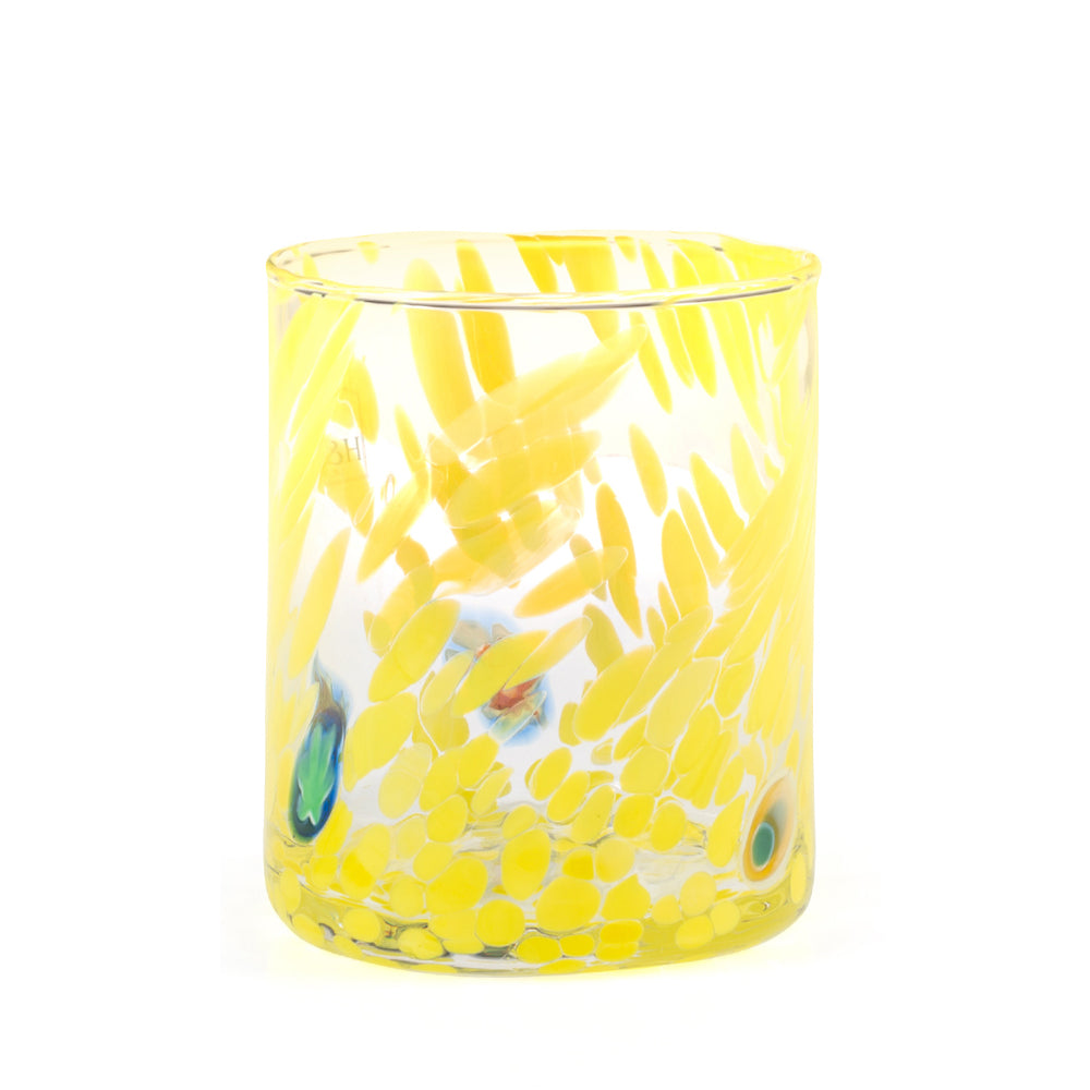 36 cl - H&H Veneziano Bicchiere Acqua In Vetro Colorato Set 6 Pz
