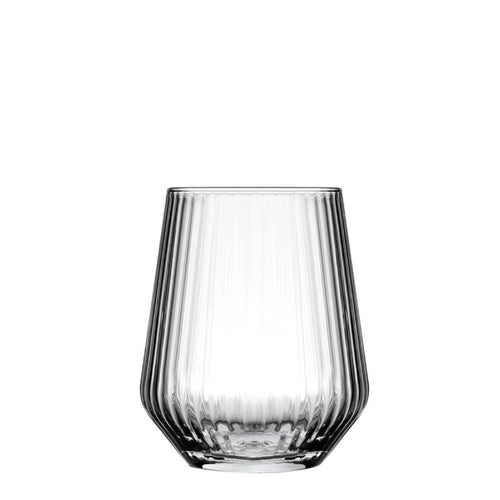 42.5 cl - Pasabahce Allegra Focus Wasserglas mit Optikeffekt aus Glas - Set mit 6 Stück