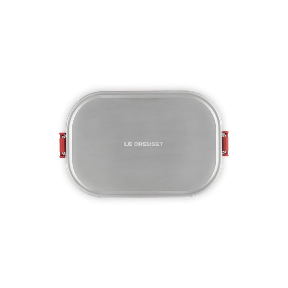 90 cl - Le Creuset On The Go Lunch Box Contenitore Per Alimenti Rettangolare In Acciaio Inox