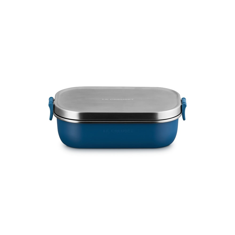 90 cl - Le Creuset On The Go Lunch Box Contenitore Per Alimenti Rettangolare In Acciaio Inox