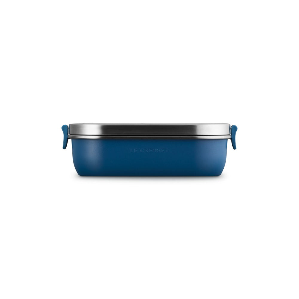 90 cl - Le Creuset On The Go Lunch Box Contenitore Per Alimenti Rettangolare In Acciaio Inox