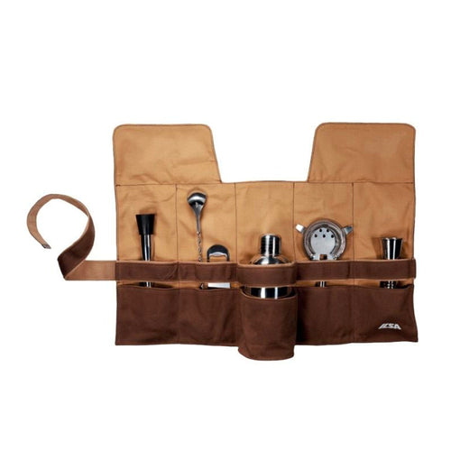 Ilsa Mixage Barkeeper-Tasche mit 6 Edelstahl-Utensilien