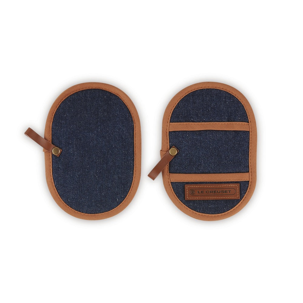 18x12,5 cm - Le Creuset Denim pannenlap van denim set 2 st