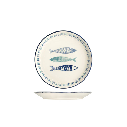 19.5 cm - H&H Sardinas Assiette à Fruits En Grès - Set 6 Pcs