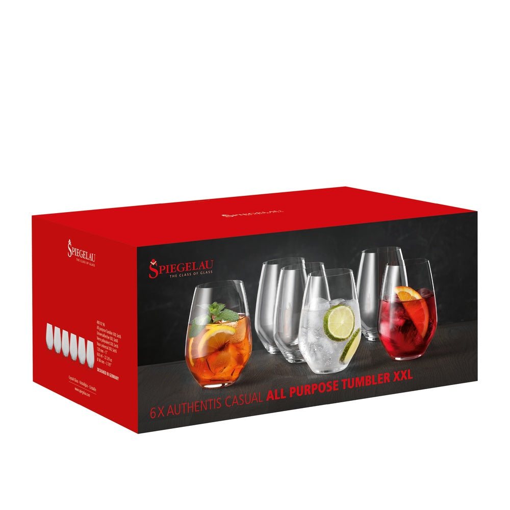 63 cl - Spiegelau Authentis Multifunctioneel Tumbler XXL Glas - Set van 6 Stuks