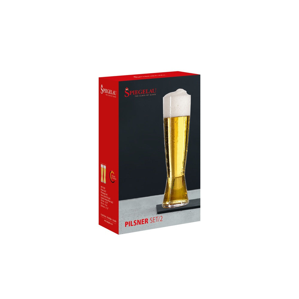 42.5 cl - Spiegelau Beer Classics Pilsner Verre à Bière en Verre Cristallin - Lot de 2 Pcs