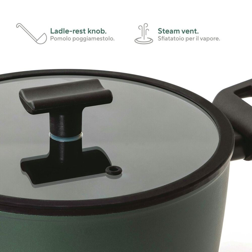 30 cm - Sambonet Titan Pro Green Wok Antiaderente In Alluminio