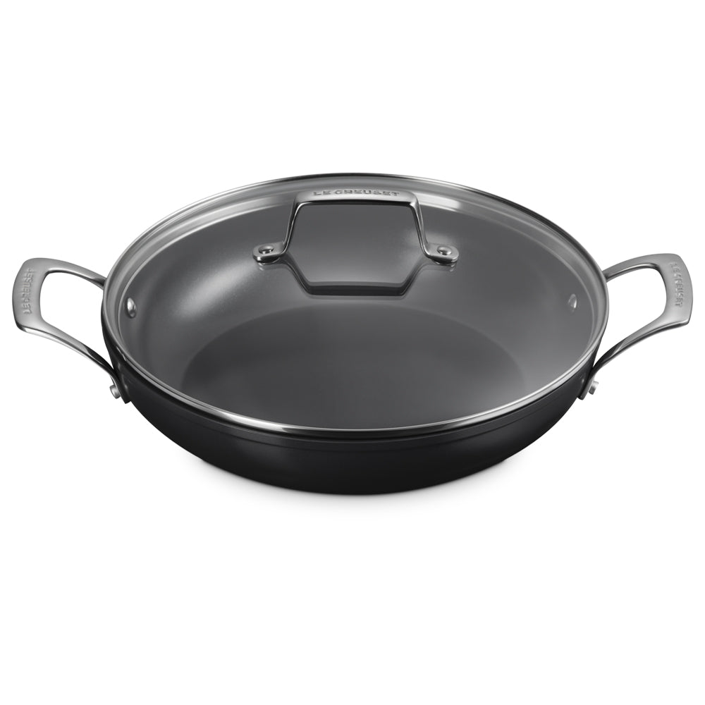Le Creuset Essential Sauteuse basse en acier inox avec couvercle antiadhésif céramique