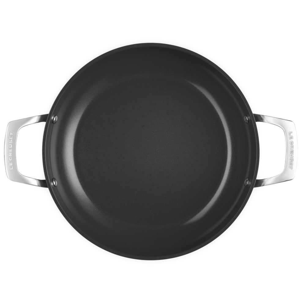 Le Creuset Essential Sauteuse basse en acier inox avec couvercle antiadhésif céramique