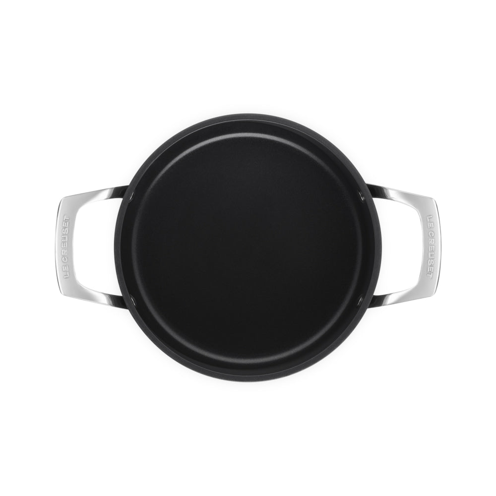 Le Creuset Essential Casserole haute en acier inox avec couvercle antiadhésif céramique
