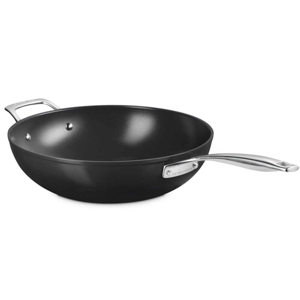 30 cm - Le Creuset Essential wok met lange steel en keramische coating van roestvrij staal