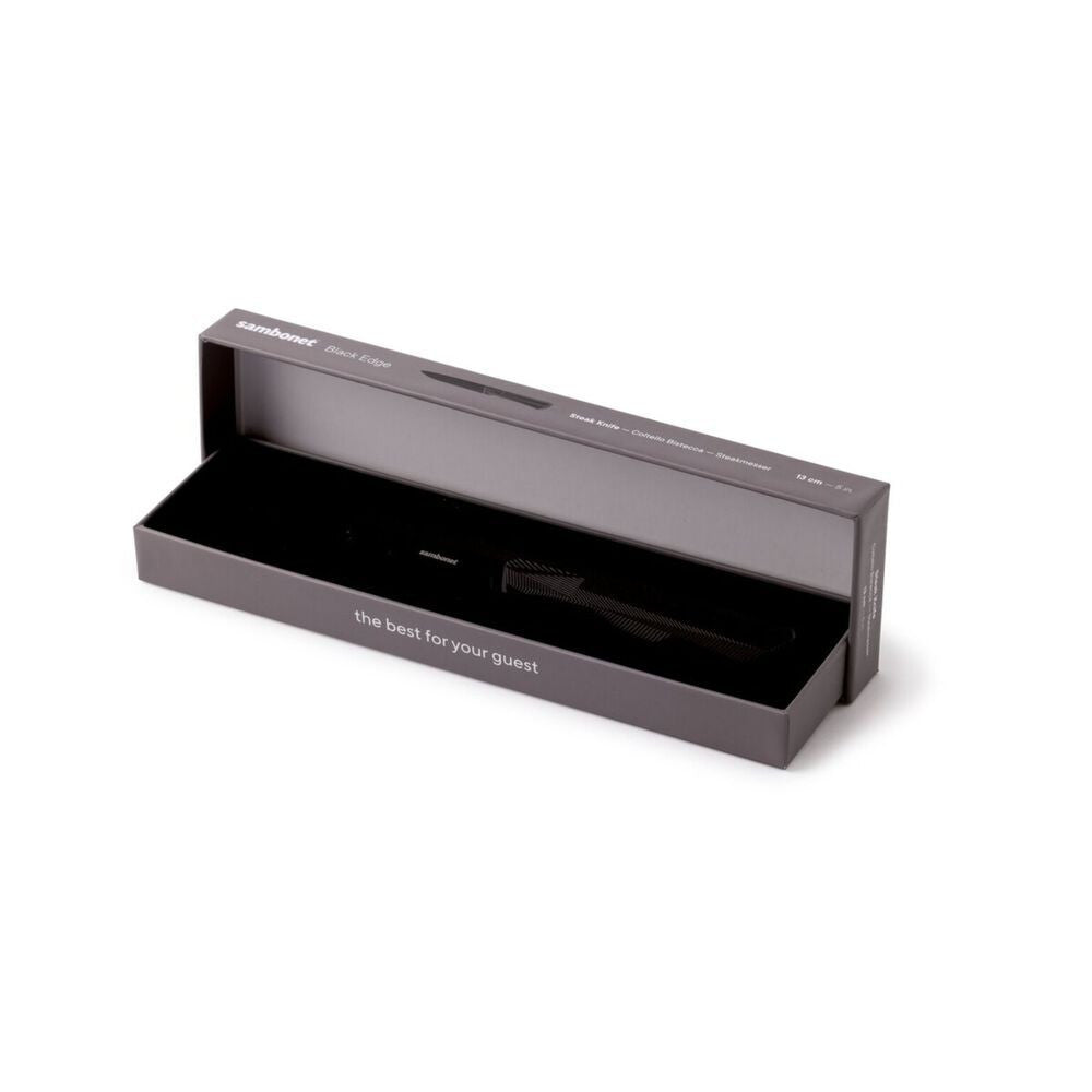 13 cm - Sambonet Black Edge Coltello Bistecca In Acciaio Inox Manico In Nylon