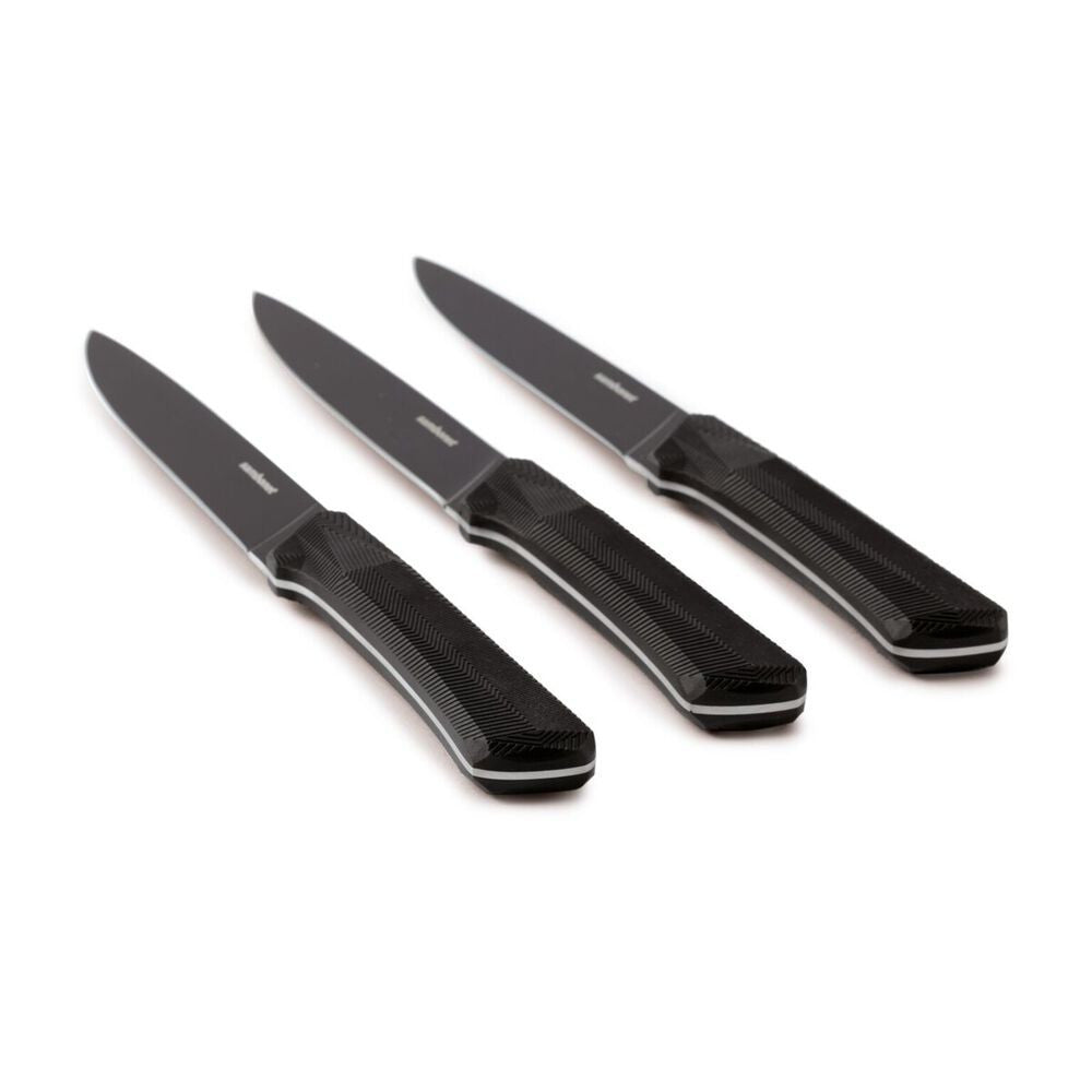 13 cm - Sambonet Black Edge Coltello Bistecca In Acciaio Inox Manico In Nylon - Set 3 Pz