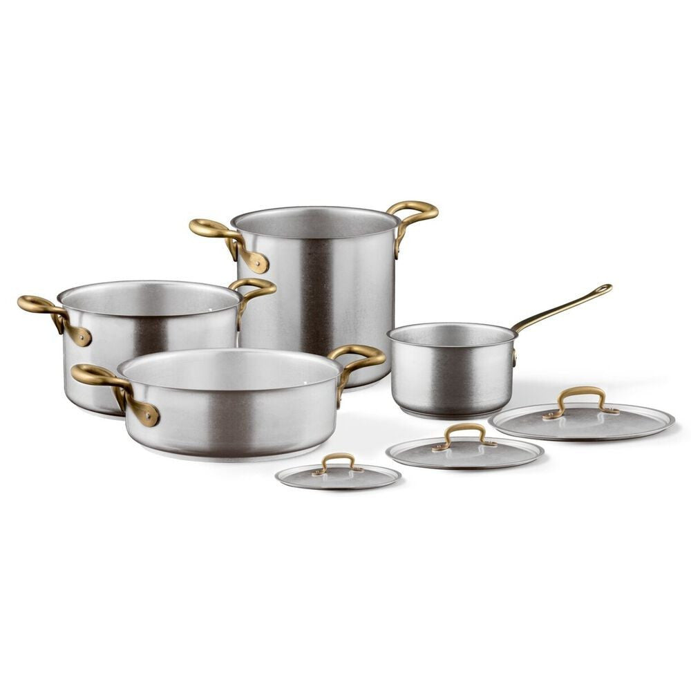 Sambonet 1965 Vintage Batteria Pentole In Acciaio Inox - Set 7 Pz