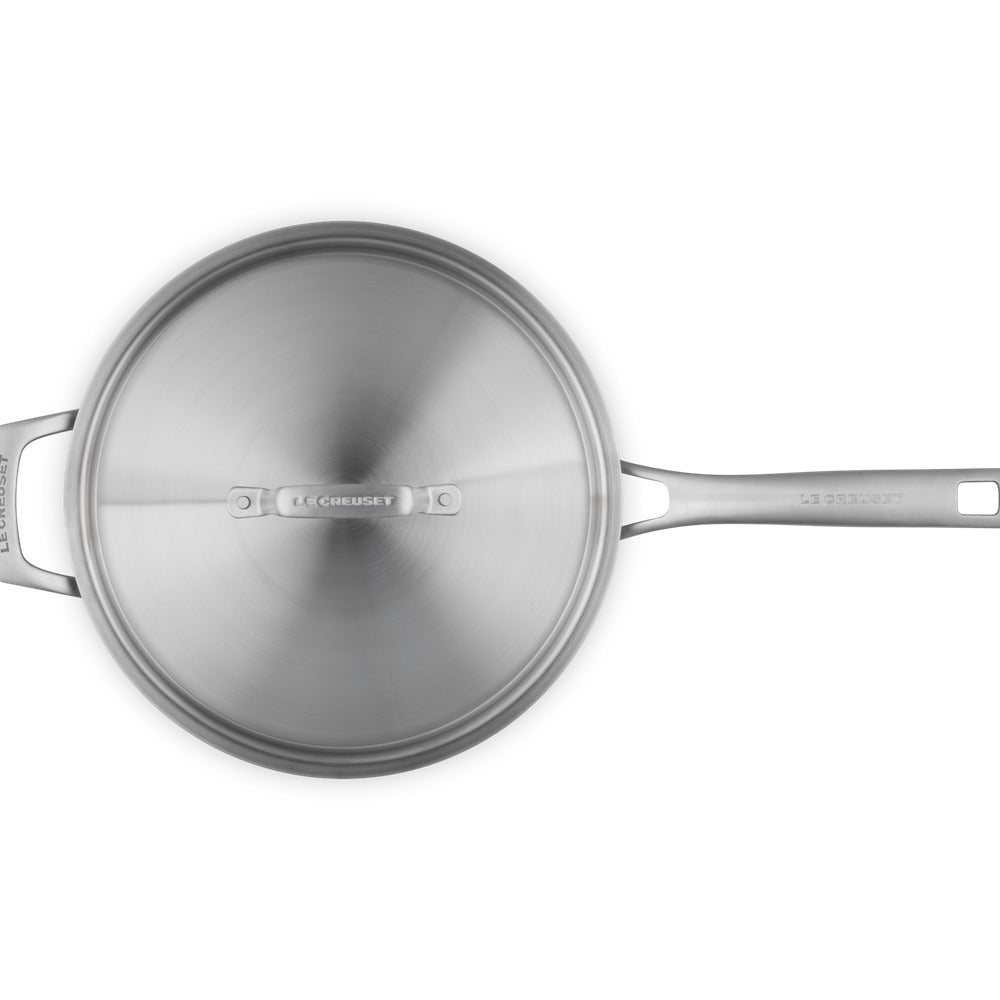 Le Creuset Essential Acciaio Inox Sauteuse Haute Avec Couvercle Et Long Manche En Acier Inoxydable