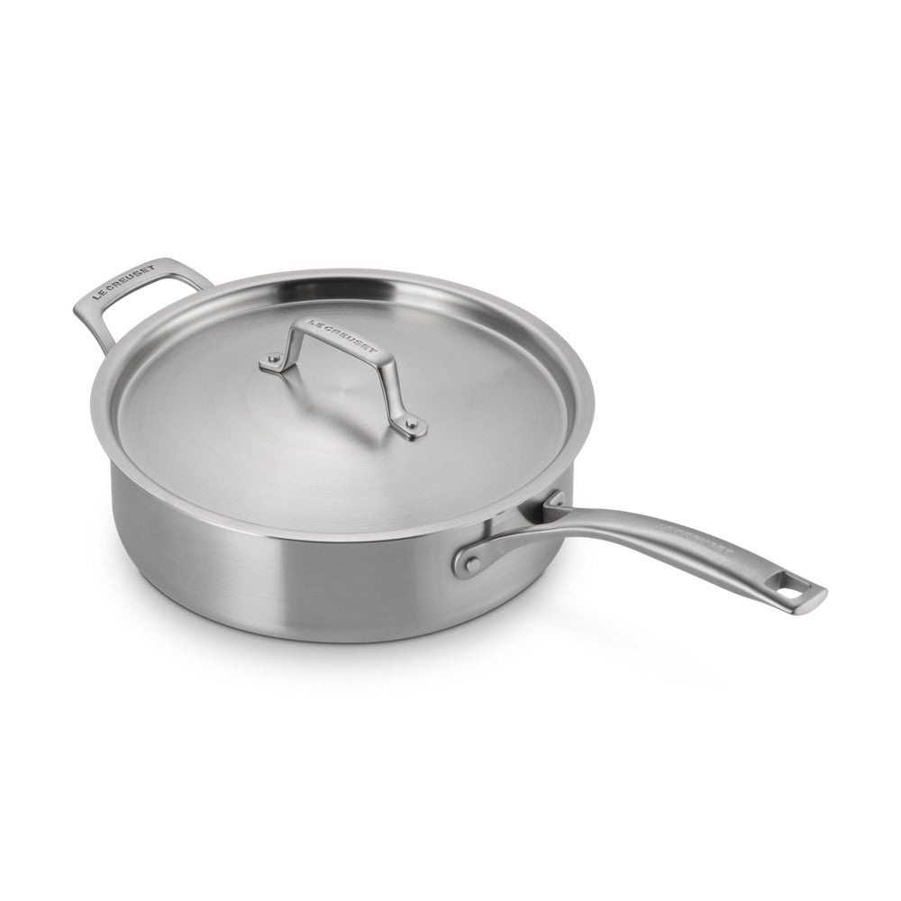 Le Creuset Essential Acciaio Inox Sauteuse Haute Avec Couvercle Et Long Manche En Acier Inoxydable
