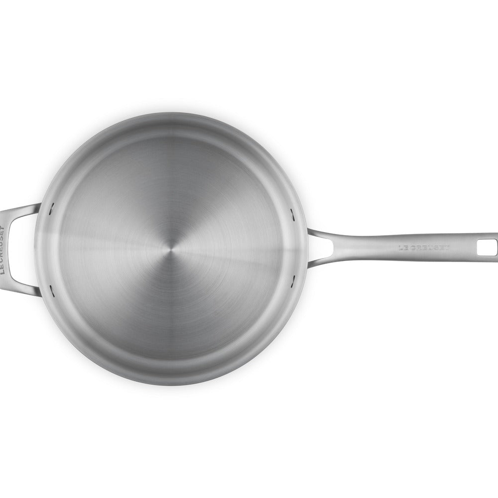 Le Creuset Essential Acciaio Inox Sauteuse Haute Avec Couvercle Et Long Manche En Acier Inoxydable