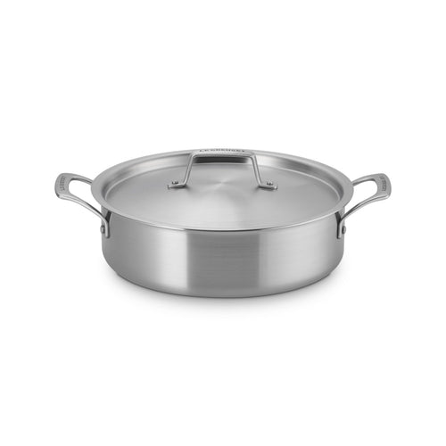 Le Creuset Essential Acciaio Inox Hohe Sauté-Pfanne Mit Deckel Und Doppelten Edelstahlgriffen
