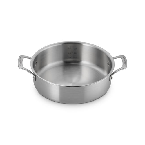 Le Creuset Essential Acciaio Inox Hohe Sauté-Pfanne Mit Deckel Und Doppelten Edelstahlgriffen