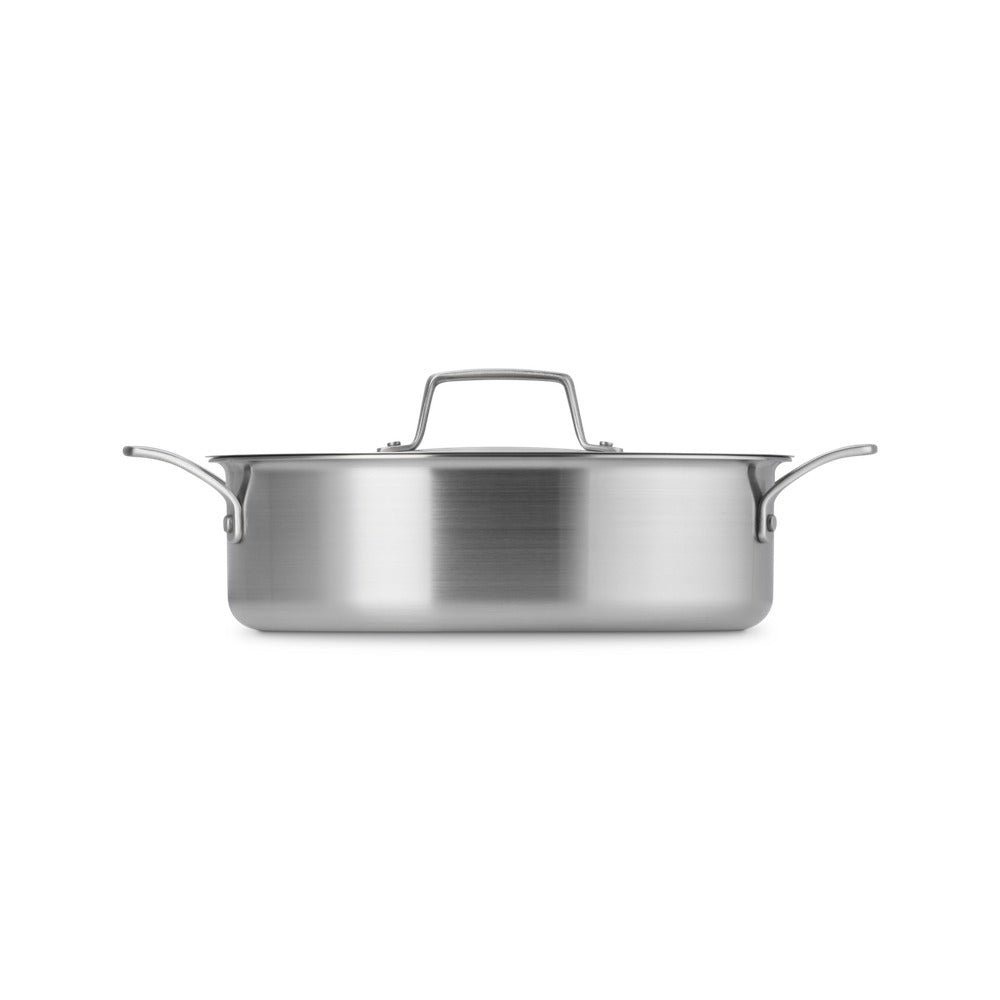 Le Creuset Essential Acciaio Inox Padella Alta Sautè Con Coperchio e Doppie Maniglie In Acciaio Inox