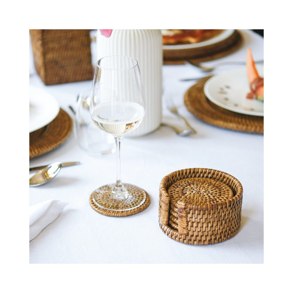 12 cm - Sambonet Radici Ronde Rattan Onderzetter