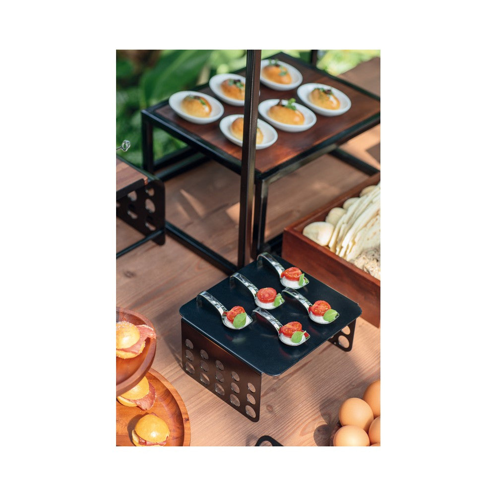 20.0x18.6 cm - Sambonet Radici Elevador buffet rectangular de acero inoxidable