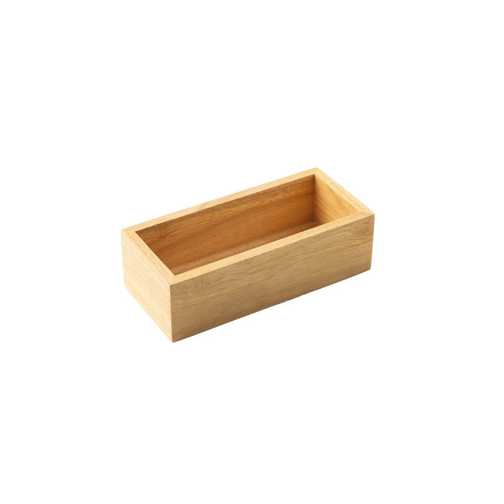 26.5x12.0 cm - Sambonet Radici Contenedor Rectangular En Madera de Caucho