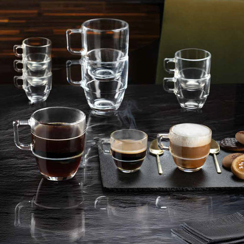 12 cl - RCR Cristalleria Italiana Caffè Tasse Thé Orge En Verre Cristallin Luxion Set 6 Pcs