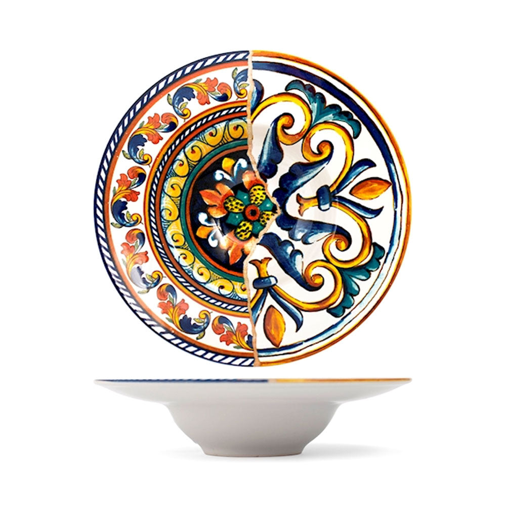 H&H Positano Assiette creuse pastabowl en grès set de 6 pièces