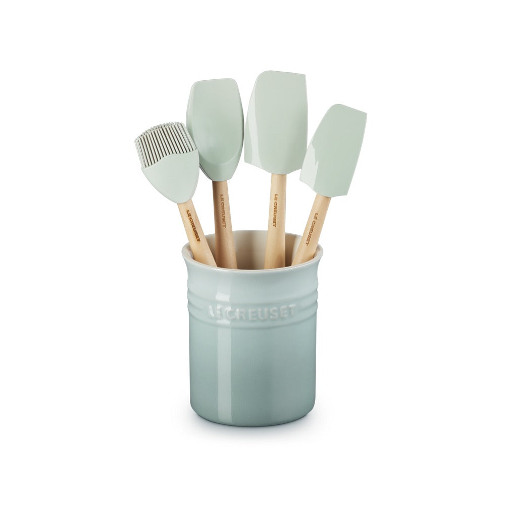 Le Creuset Craft Evolution set spatules de cuisine en silicone avec porte-spatules en grès - set 5 pièces