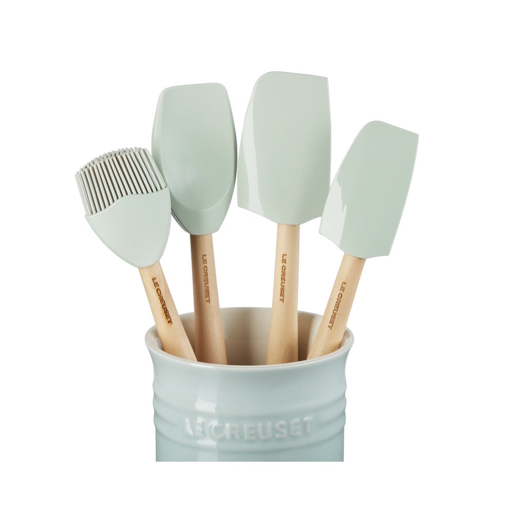 Le Creuset Craft Evolution set spatules de cuisine en silicone avec porte-spatules en grès - set 5 pièces