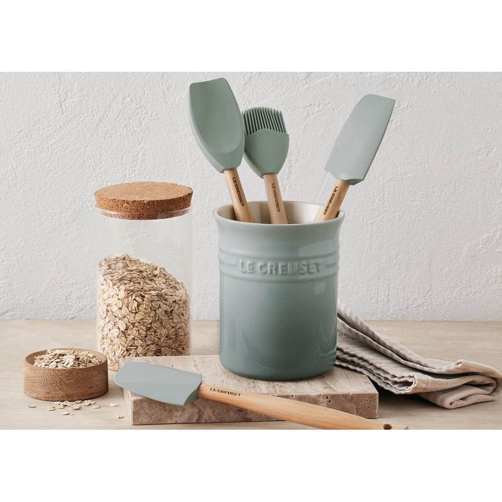 Le Creuset Craft Evolution set spatules de cuisine en silicone avec porte-spatules en grès - set 5 pièces