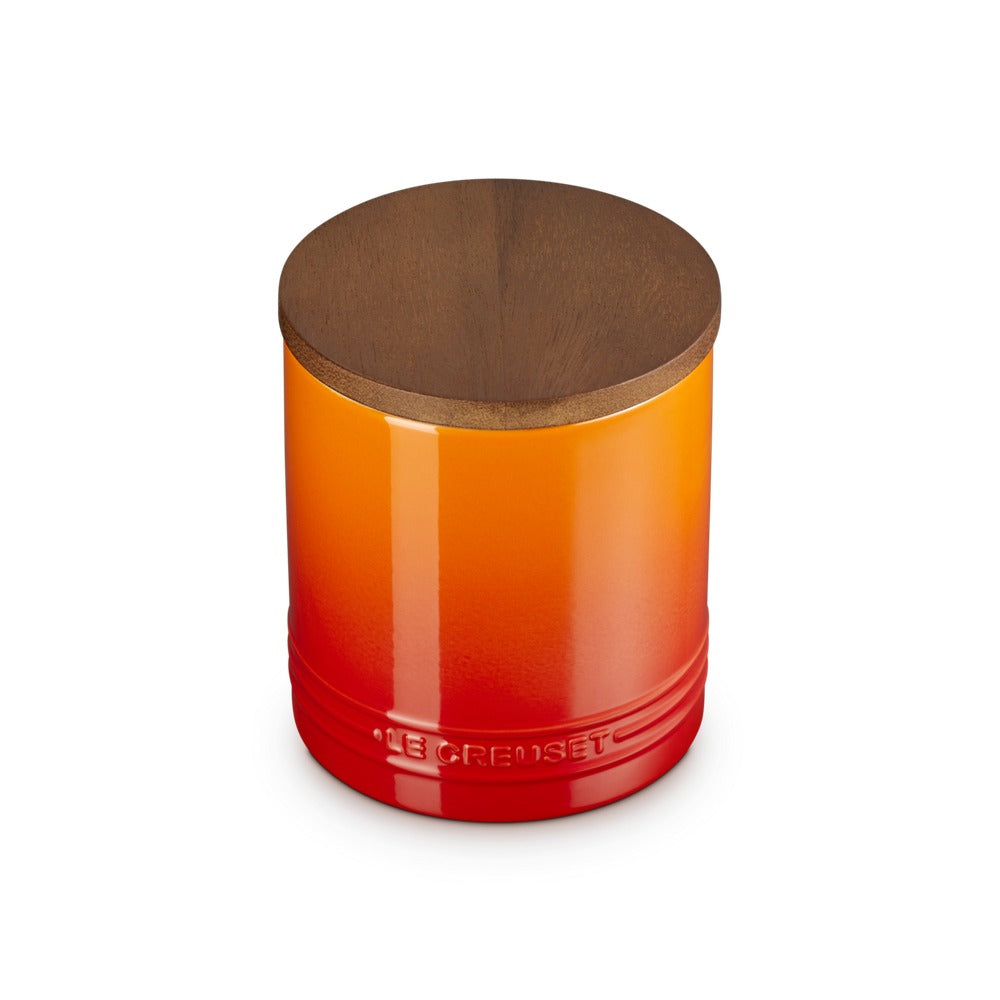 1.1 L - Le Creuset Evolution bocal en grès vitrifié avec couvercle en bois