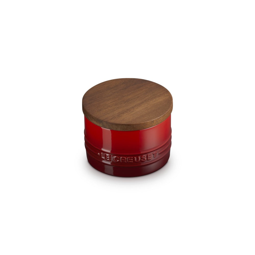 20 cl - Le Creuset Evolution bocal en grès vitrifié avec couvercle en bois