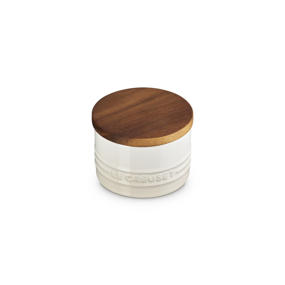20 cl - Le Creuset Evolution bocal en grès vitrifié avec couvercle en bois