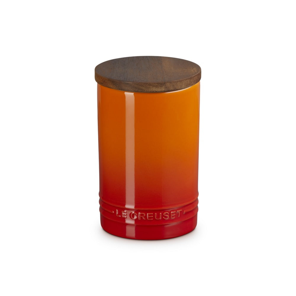 77 cl - Le Creuset Evolution bocal en grès vitrifié avec couvercle en bois
