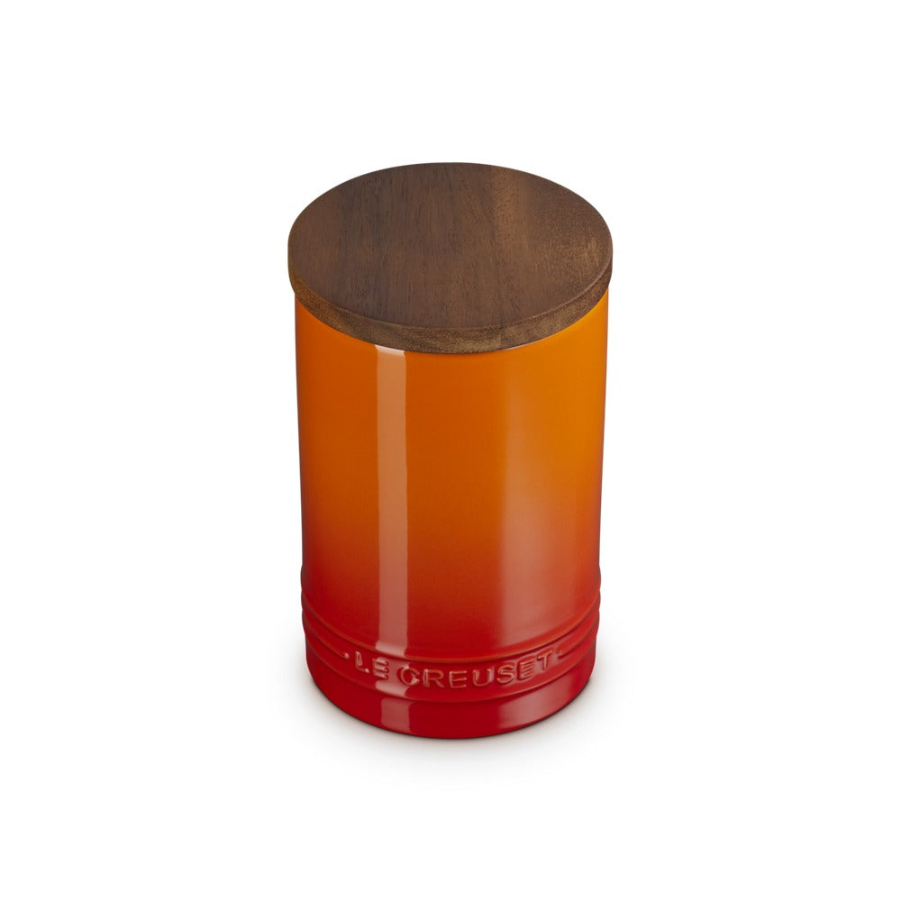 77 cl - Le Creuset Evolution bocal en grès vitrifié avec couvercle en bois