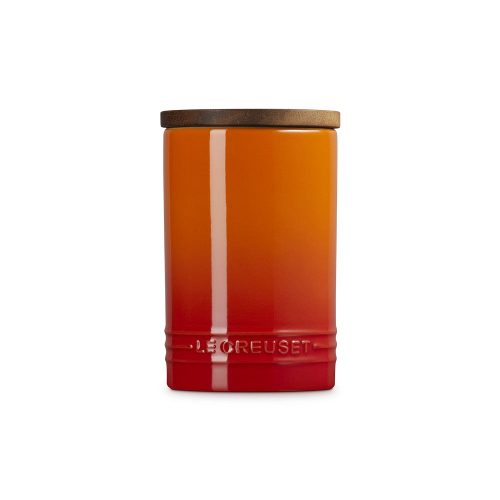 77 cl - Le Creuset Evolution bocal en grès vitrifié avec couvercle en bois