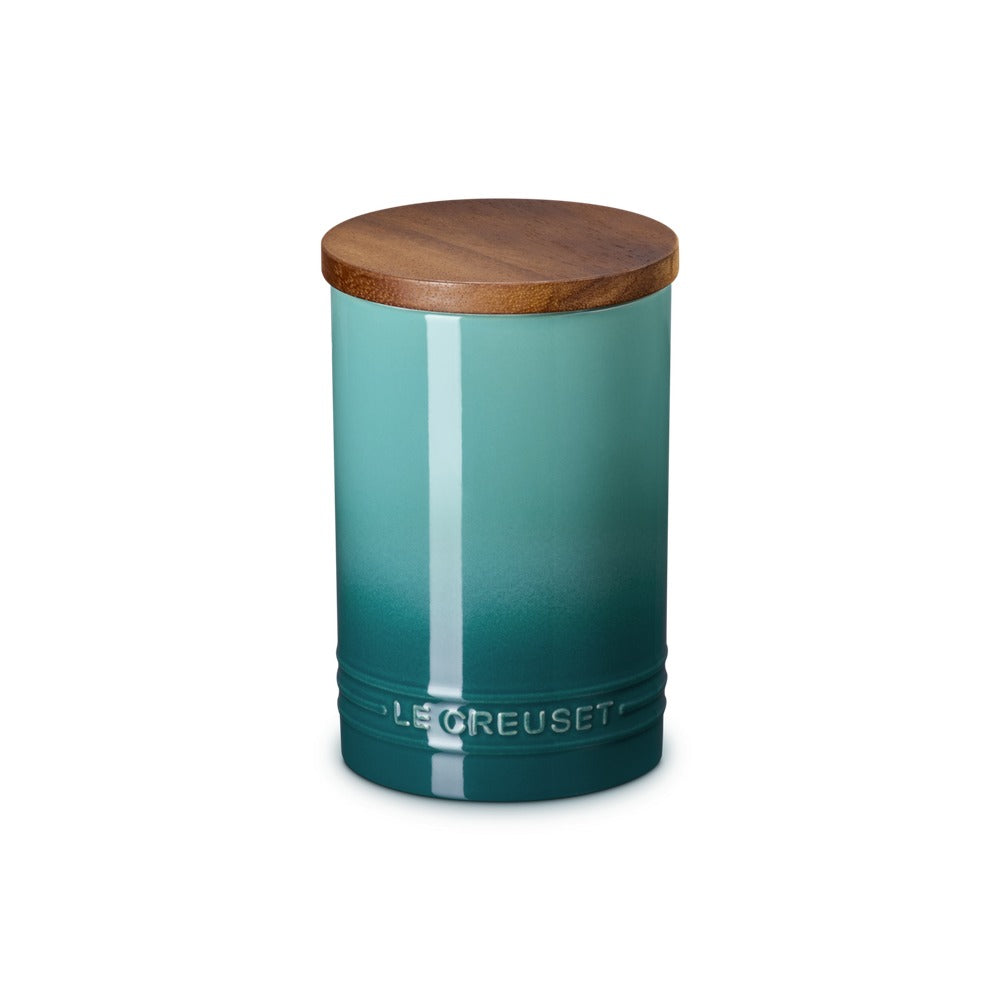 77 cl - Le Creuset Evolution bocal en grès vitrifié avec couvercle en bois