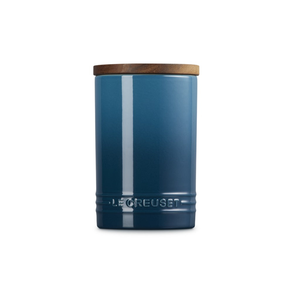 77 cl - Le Creuset Evolution bocal en grès vitrifié avec couvercle en bois