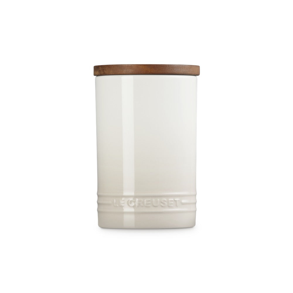77 cl - Le Creuset Evolution bocal en grès vitrifié avec couvercle en bois