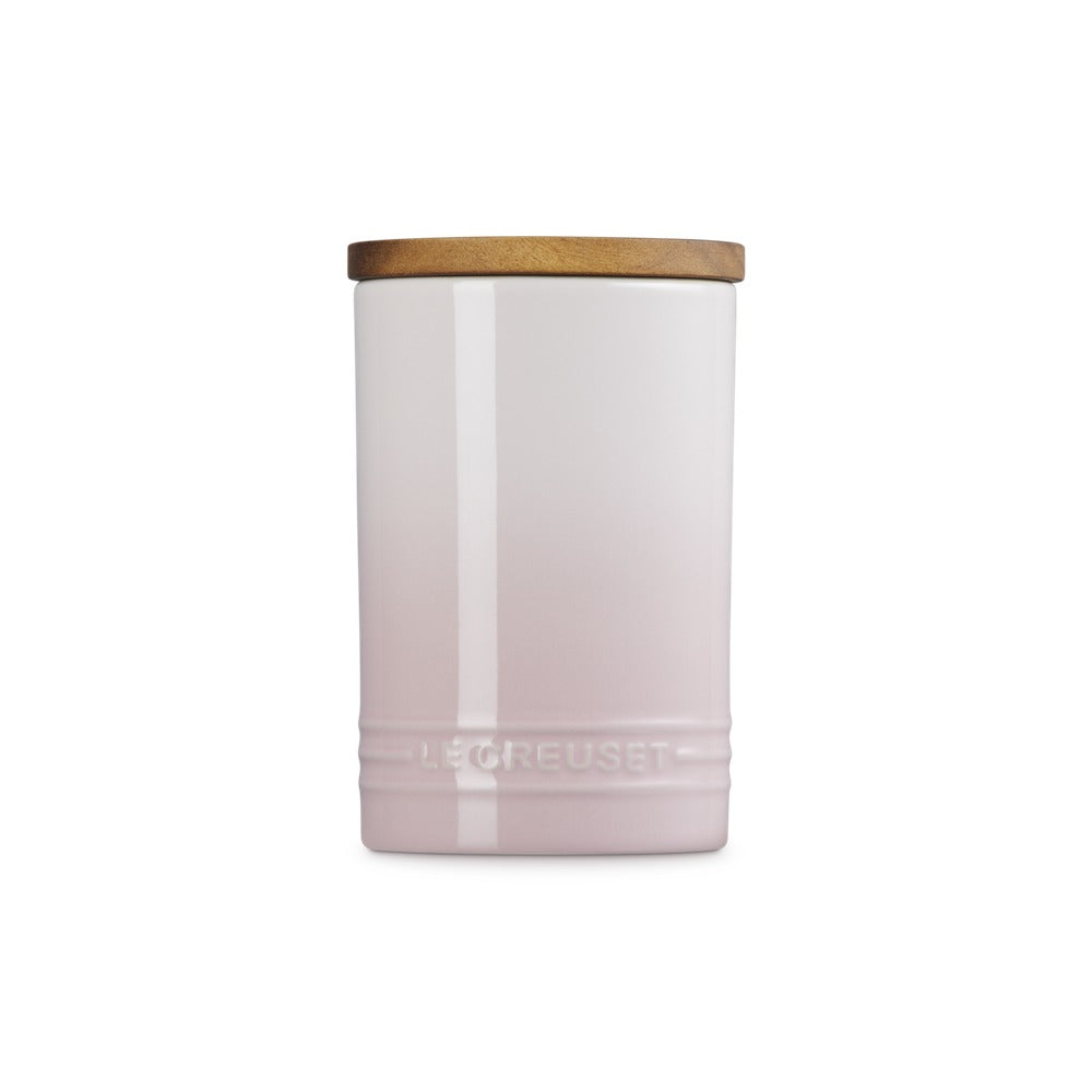 77 cl - Le Creuset Evolution bocal en grès vitrifié avec couvercle en bois
