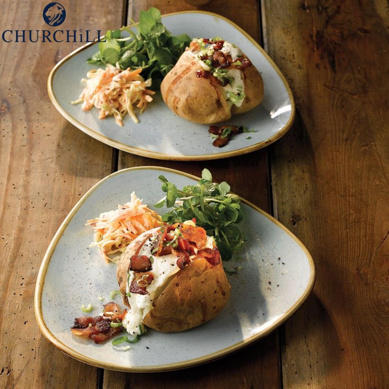 Churchill Stonecast driehoekig servies in geglazuurd porselein - set 12 stuks