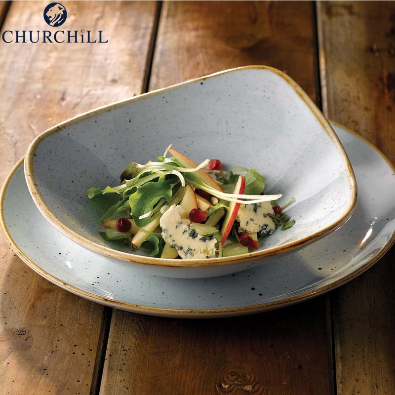 Churchill Stonecast driehoekig servies in geglazuurd porselein - set 12 stuks